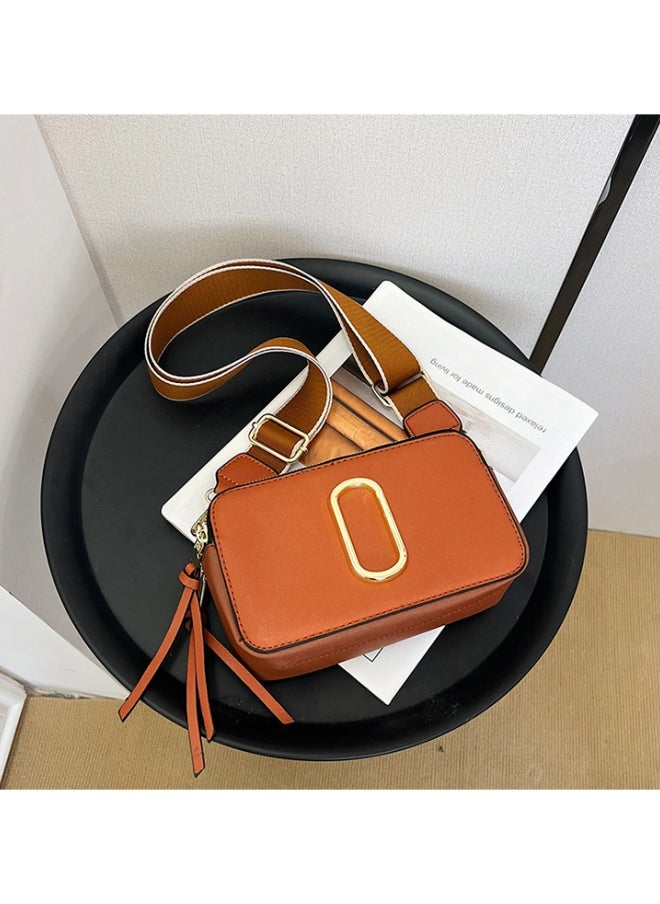 Women's Versatile PU Leather Shoulder Bag, Ladies Portable Camera Bag Crossbody Bag Sling Bag Side Bag Carry Bag, Retro Contrasting Small Square Bag Handbag Satchel Bags for Girls/College Students