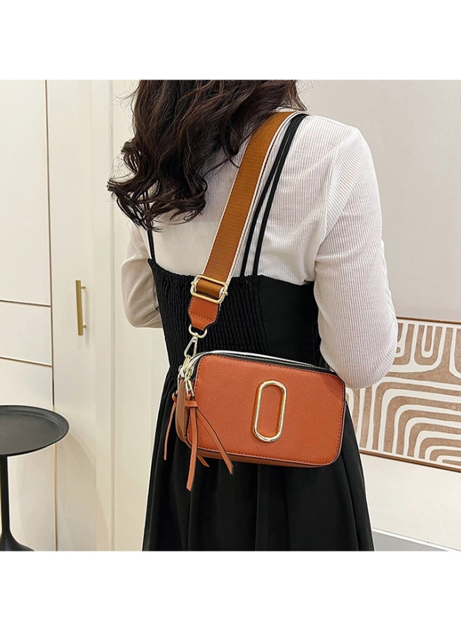 Women's Versatile PU Leather Shoulder Bag, Ladies Portable Camera Bag Crossbody Bag Sling Bag Side Bag Carry Bag, Retro Contrasting Small Square Bag Handbag Satchel Bags for Girls/College Students