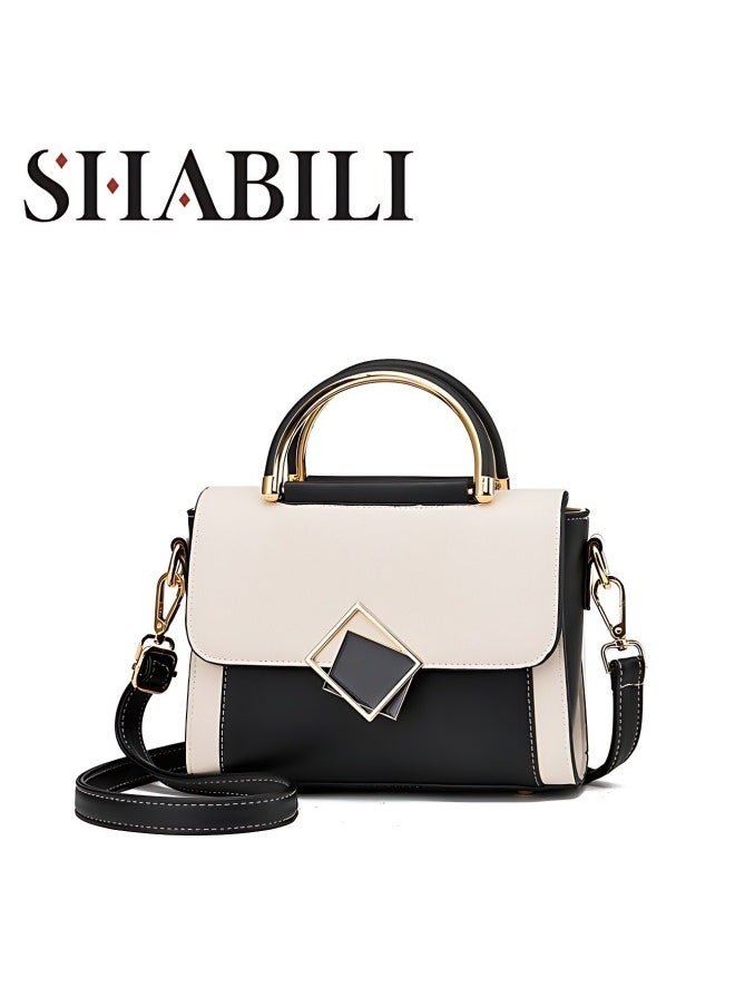 Women's Fashion Luxury Shoulder Bags, Ladies Designer Contrast Color Handbag Tote Bags Clutch Bag, PU Leather Crossbody Bag Satchel Bag Beach Bag Carry Bag for College Students and Teenagers