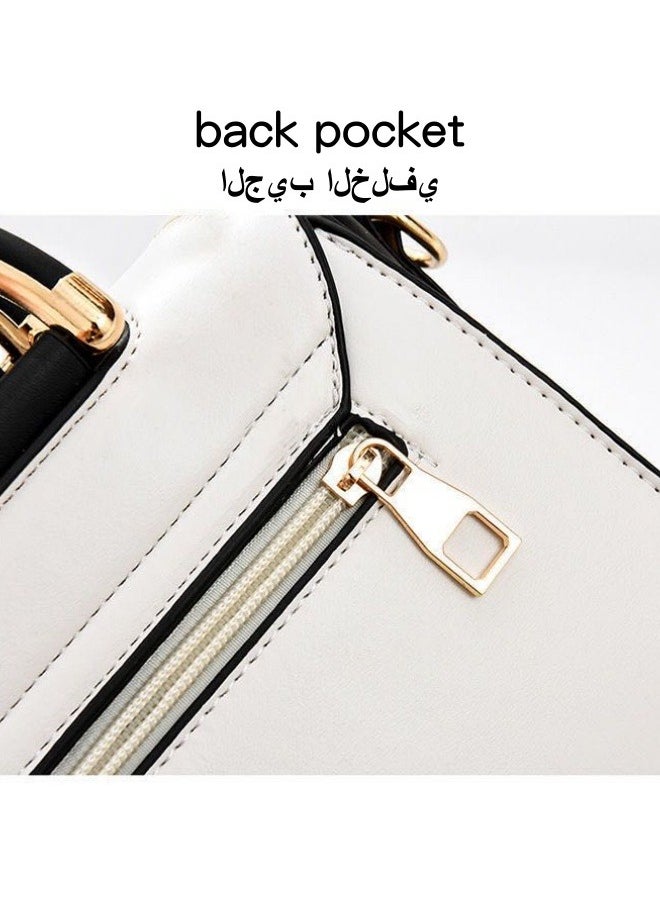 Women's Fashion Luxury Shoulder Bags, Ladies Designer Contrast Color Handbag Tote Bags Clutch Bag, PU Leather Crossbody Bag Satchel Bag Beach Bag Carry Bag for College Students and Teenagers