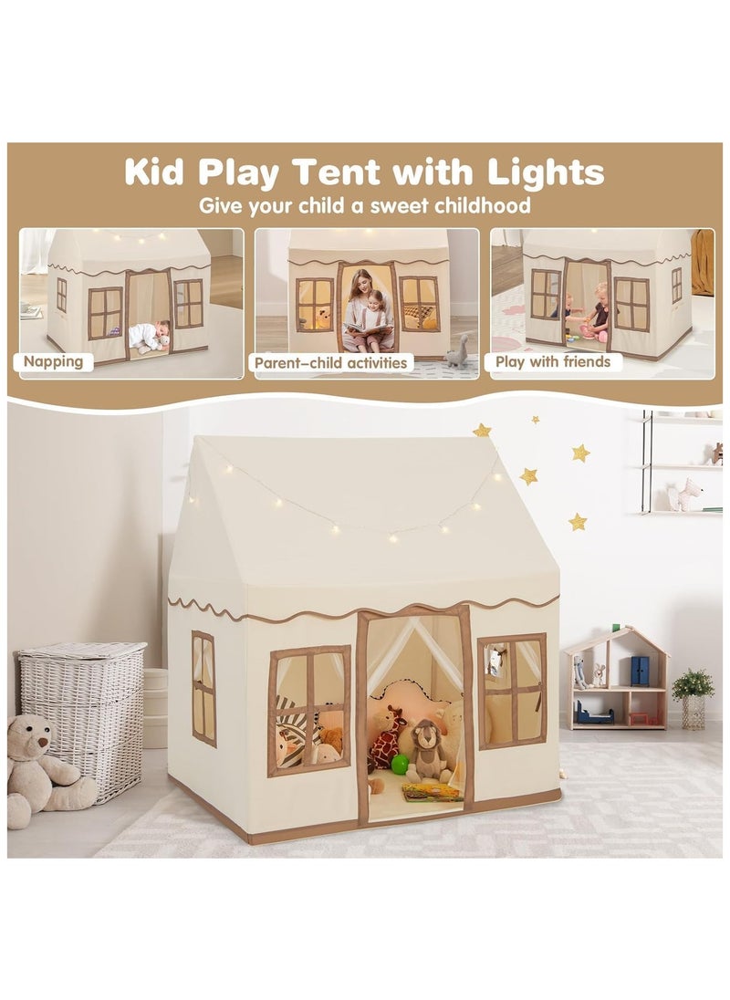 Playhouse Play Tent for Kids-Portable with Padded Mat, Star Lights, Carry Bag, Kids Play Tent Indoor & Outdoor