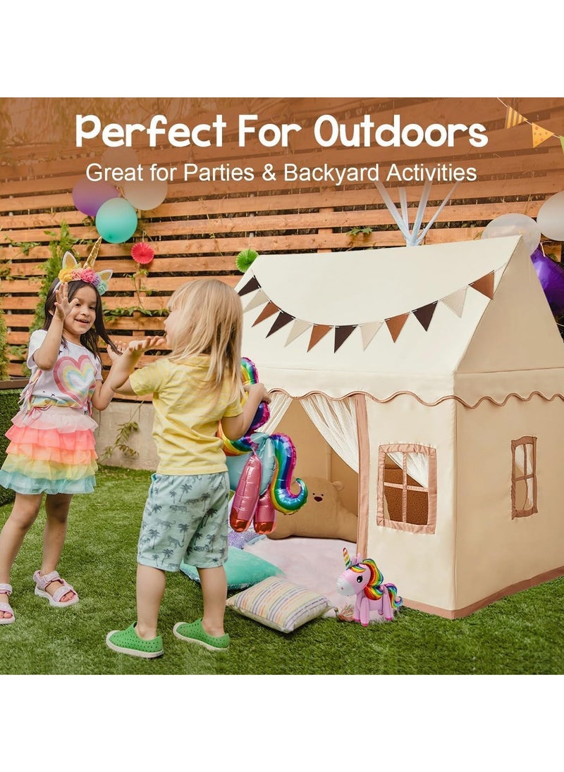 Playhouse Play Tent for Kids-Portable with Padded Mat, Star Lights, Carry Bag, Kids Play Tent Indoor & Outdoor