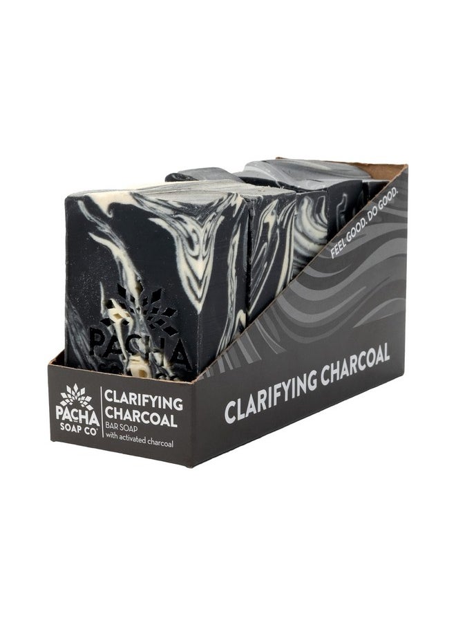 Pacha Clarifying Charcoal Bar Soap 5 Pack | Premium, Handcrafted Soap With Activated Charcoal And Essential Oils | Use As A Natural Face Wash, Hand Soap, Body Wash | Activated Charcoal Soap | 4 Oz