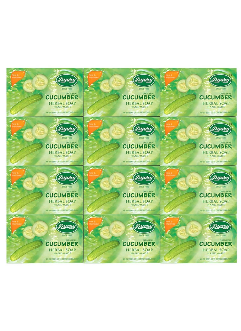 Original Cucumber Herbal Soap Handmade 75gm (Pack of 12)