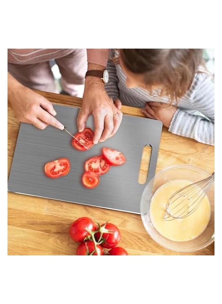 Board Double Sided Stainless Steel 304 Kitchen Cutting Board With Hanging Hole Durable Home Kitchen Chopping Board Cutting Board Kitchen Cutting Boards For Meat Vegetables Fruit