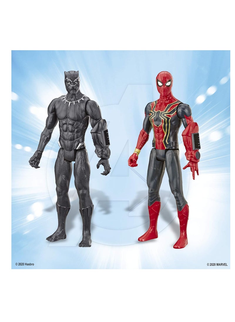 Avengers Endgame Titan Hero Series Action Figures - Captain America, Iron Spider, Black Panther, Iron Man (Set of 4)