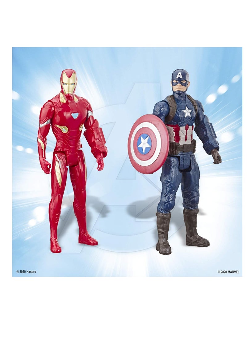 Avengers Endgame Titan Hero Series Action Figures - Captain America, Iron Spider, Black Panther, Iron Man (Set of 4)