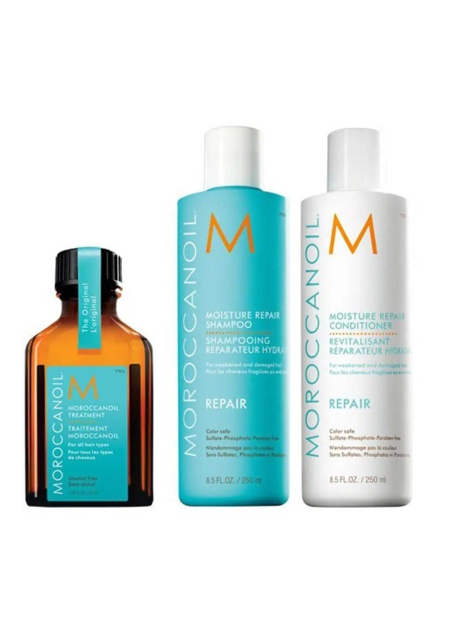 Moroccanoil Moisture Repair Shampoo, Conditioner and Treatment Trio