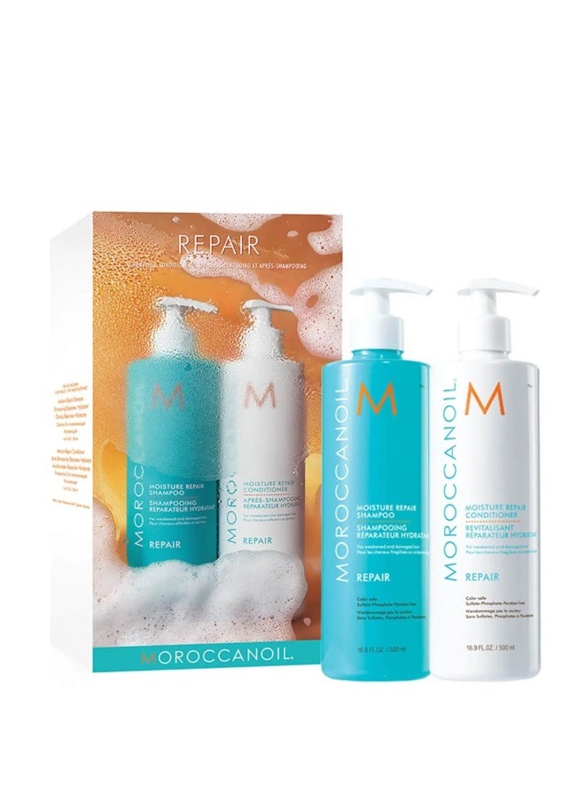 Moroccanoil Moisture Repair Shampoo and Conditioner 500ml Duo