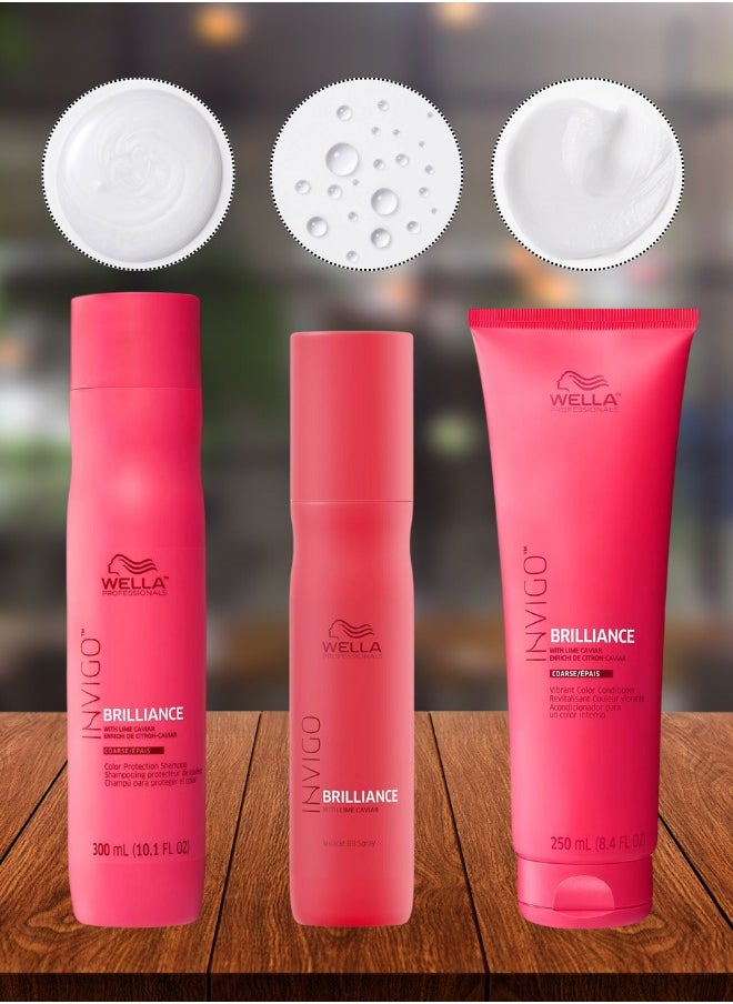 Wella Professionals Invigo Brilliance Trio Set (For Coarse Hair)