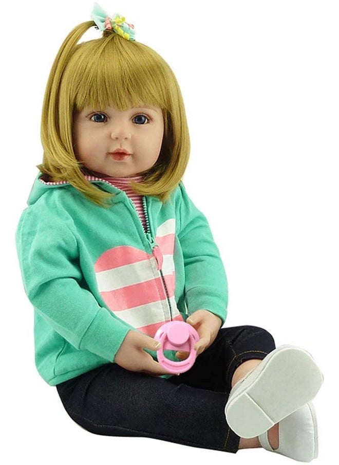Lovely Reborn Baby Girl Doll 18 Inch 45 Cm Soft Silicone Realistic Looking Newborn Vinyl Dolls Handmade Toddler Toy For Ages 3+