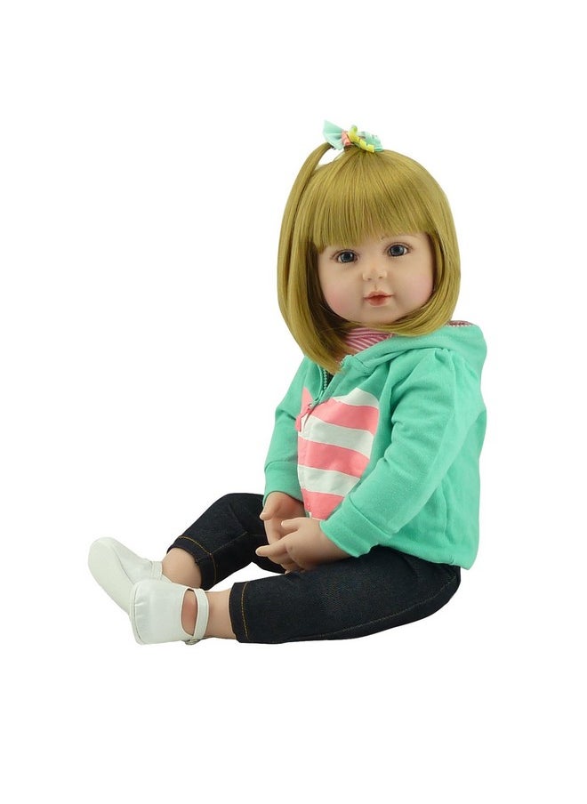 Lovely Reborn Baby Girl Doll 18 Inch 45 Cm Soft Silicone Realistic Looking Newborn Vinyl Dolls Handmade Toddler Toy For Ages 3+