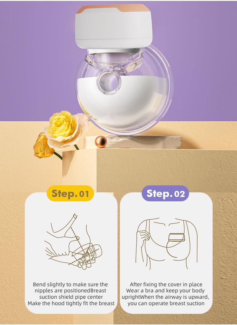 Wearable Electric Single Breast Pumps with LED Display, 3 Modes 9 Levels BPA Free