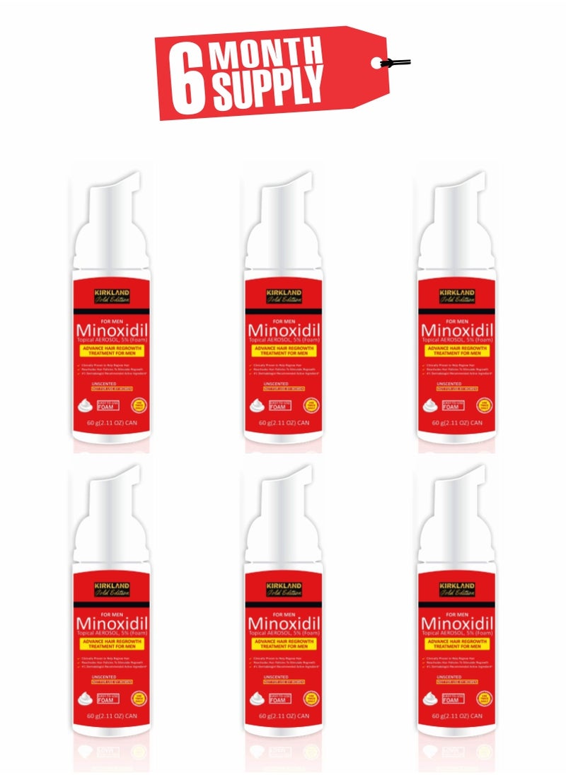 Minoxidil Gold Edition Foam – The Ultimate Hair Loss Solution Red - Pack of 6