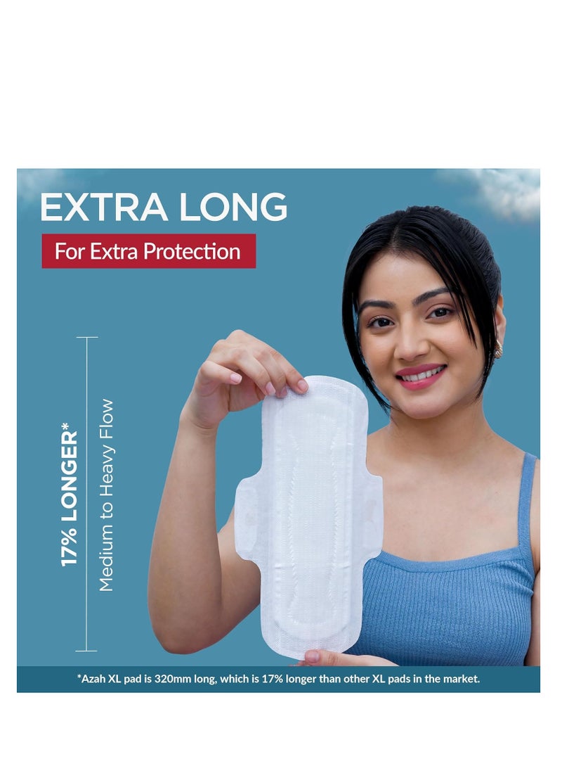 AZAH Sanitary Pads for Women XL [Pack of 40] 100% Rash-Free sanitary napkins | 3x More Absorption, Cottony Soft and Dry Top Cover for heavy Flow | Toxin Free, Locks Odour, Leak-Proof