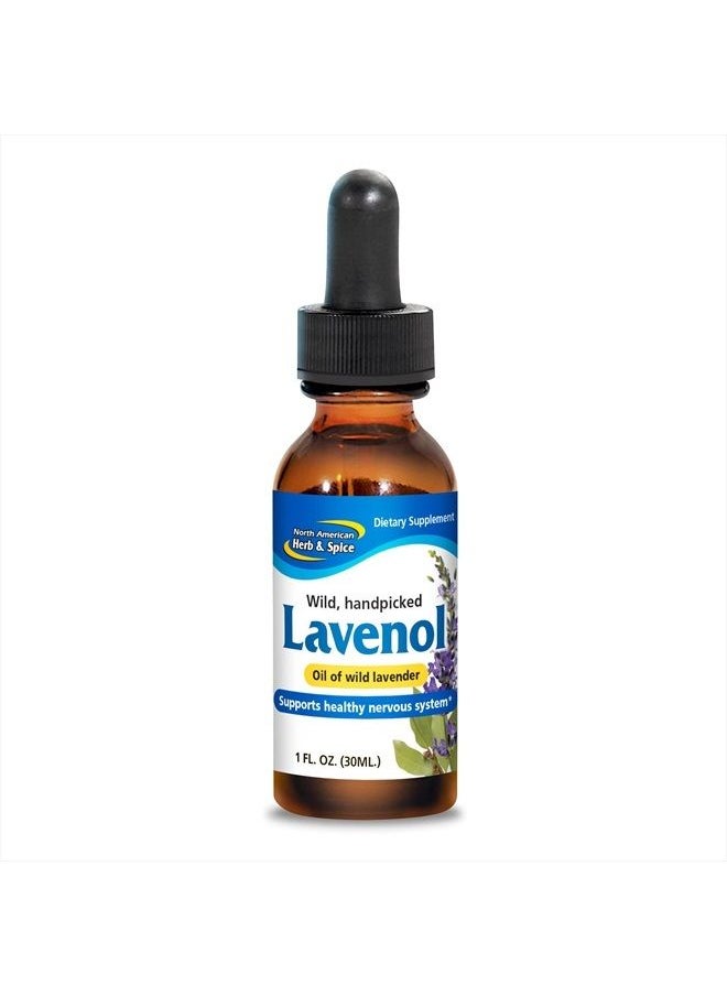 North American Herb & Spice Lavenol - 1 fl. oz. - Wild Lavender Oil - Supports Healthy Nervous System, Nourishes Skin & Hair - Non-GMO - 430 Servings