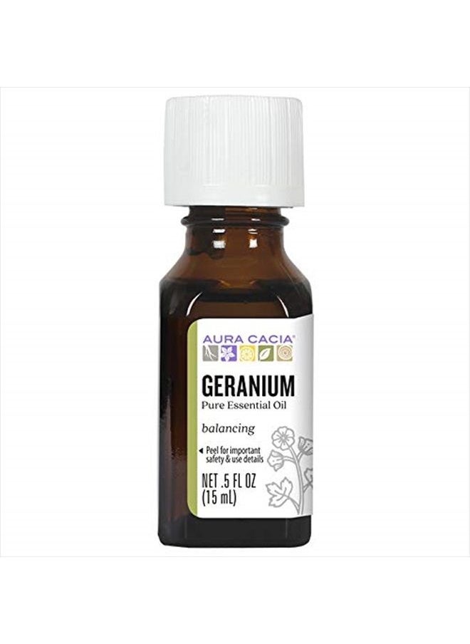 100% Pure Geranium Essential Oil | GC/MS Tested for Purity | 15 ml (0.5 fl. oz.) | Pelargonium graveolens