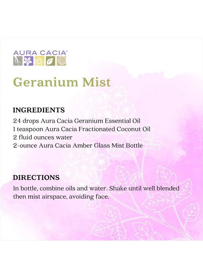 100% Pure Geranium Essential Oil | GC/MS Tested for Purity | 15 ml (0.5 fl. oz.) | Pelargonium graveolens