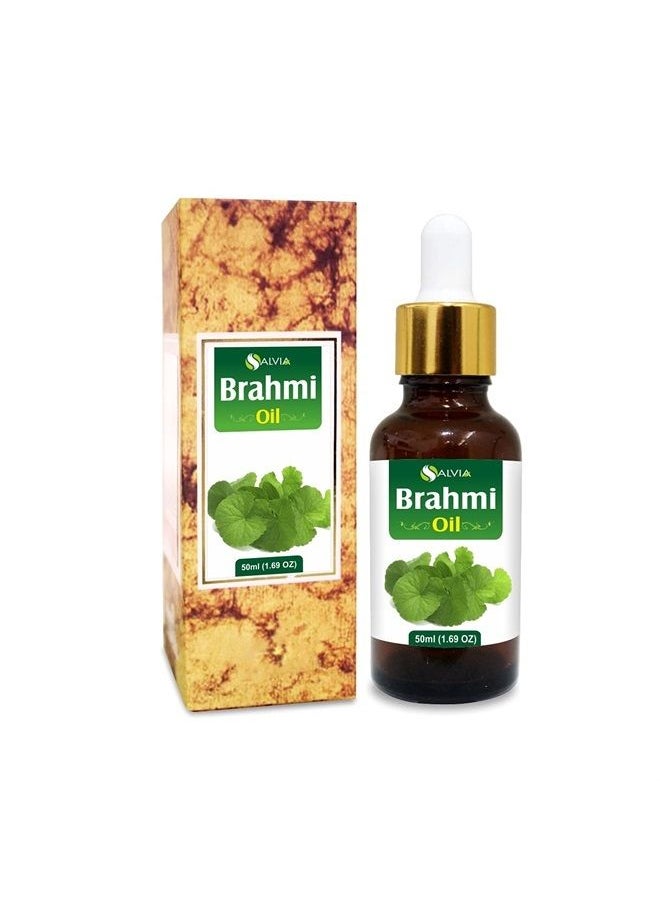 Brahmi Oil (bacopa monnieri) Carrier Oil 100% Pure & Natural Undiluted Unrefined Uncut Organic Standard Oil Cold Pressed Therapeutic Grade Aromatherapy Bulk Oil (50 ML with Dropper)