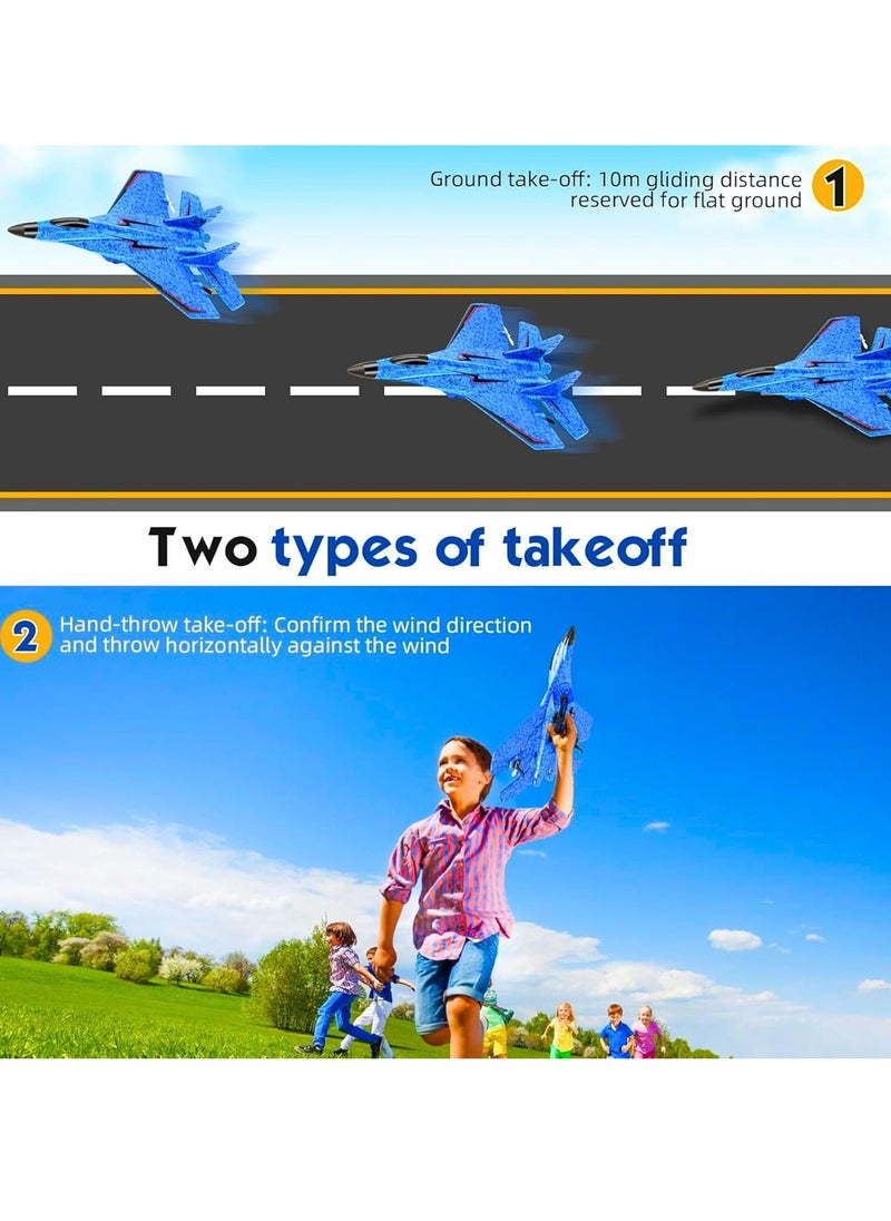RC Plane, Remote Control Wireless Airplane Toy - F22 Fighter Model, 2.4GHz 2CH RC Plane with Lights & 6-Axis Gyroscope, Foam Jet for Kids & Adults, Easy to Fly, USB Charging, Night Flying