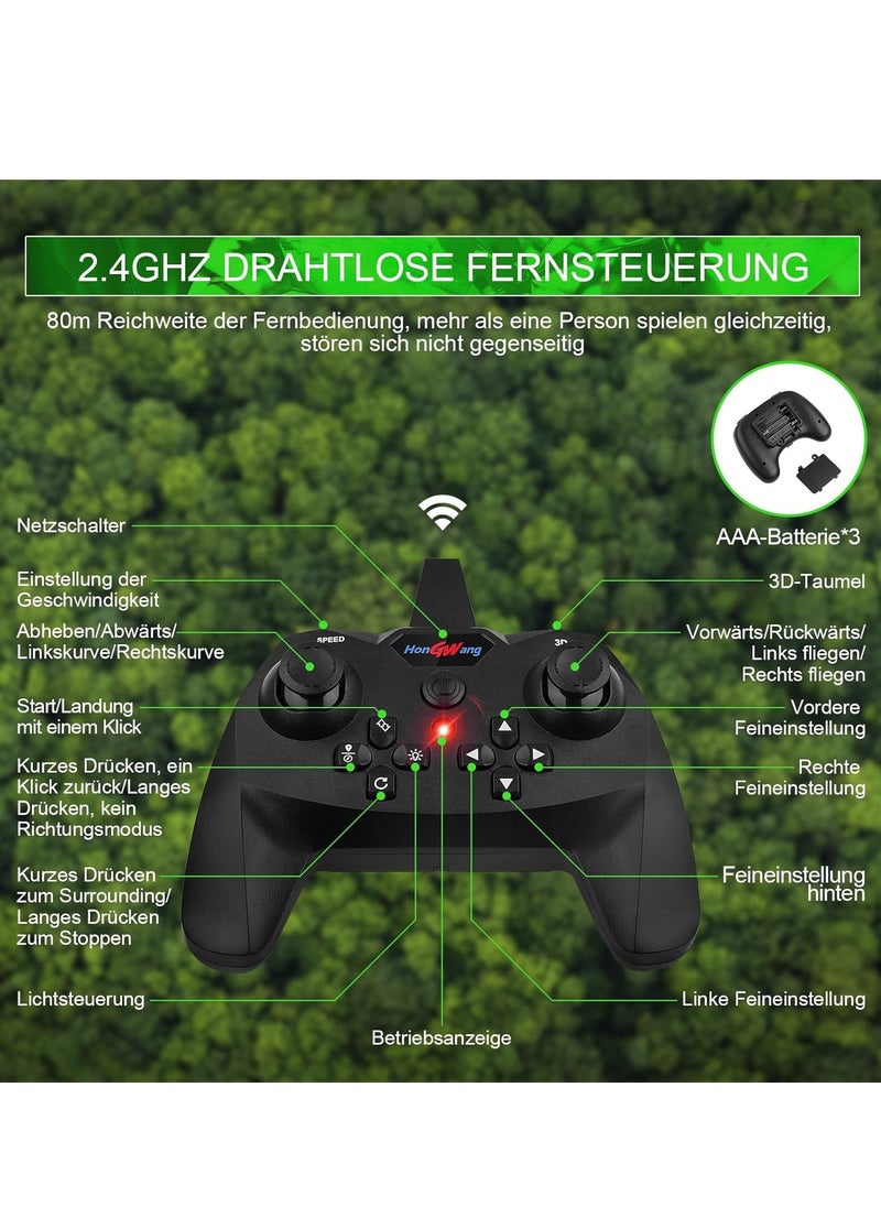RC Aeroplane 2.4GHz Remote Controlled Quadcopter | L0713 Floating Fighter Aircraft | RTF for Beginners, Children, & Adults | USB Charging | Green Color