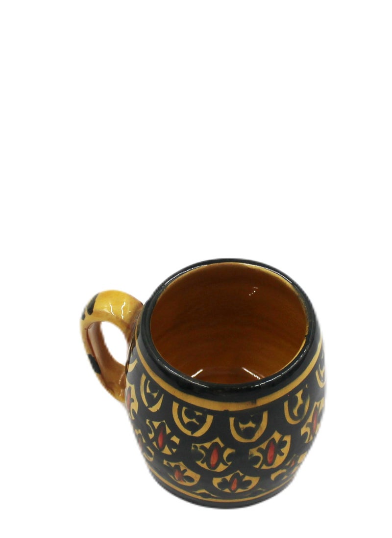 MOROCCAN HAND PAINTED NATURAL CLAY CUP 8 CM