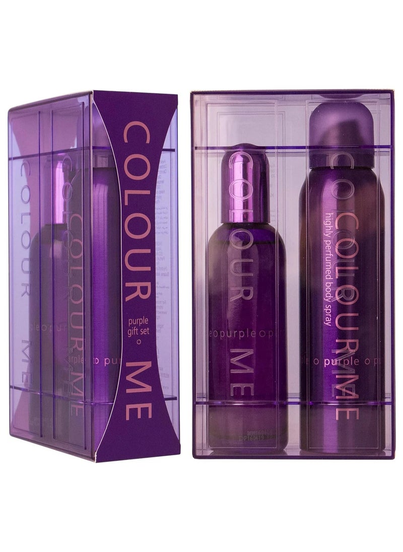 Colour Me Purple EDP For Women100ml/Body Spray 150ml (Gift Set)