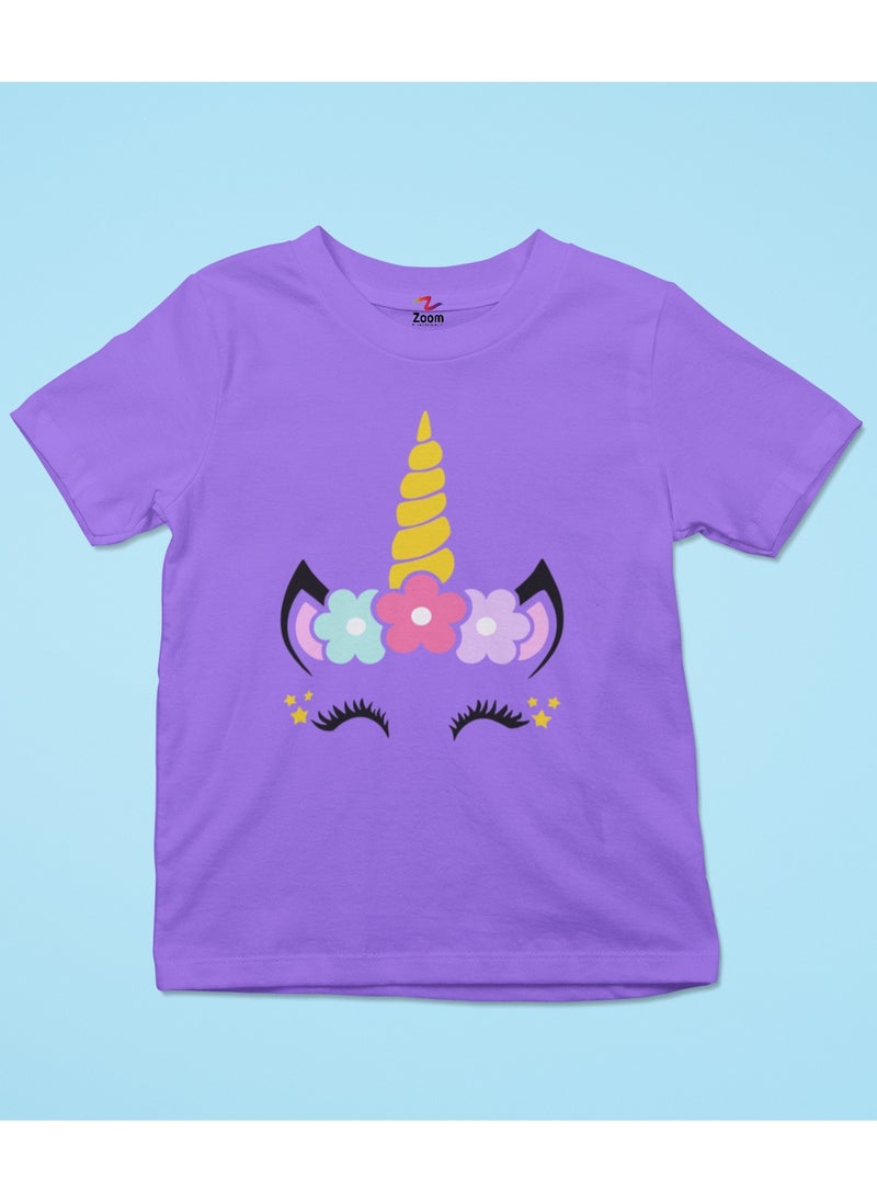 Unicorn Face Tee For Kids