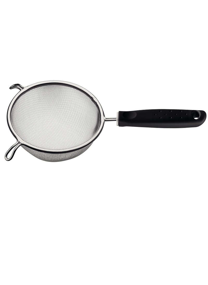 Since 1911, Made In Brazil - Utilitá stainless steel sieve with black polypropylene handle, 17 cm