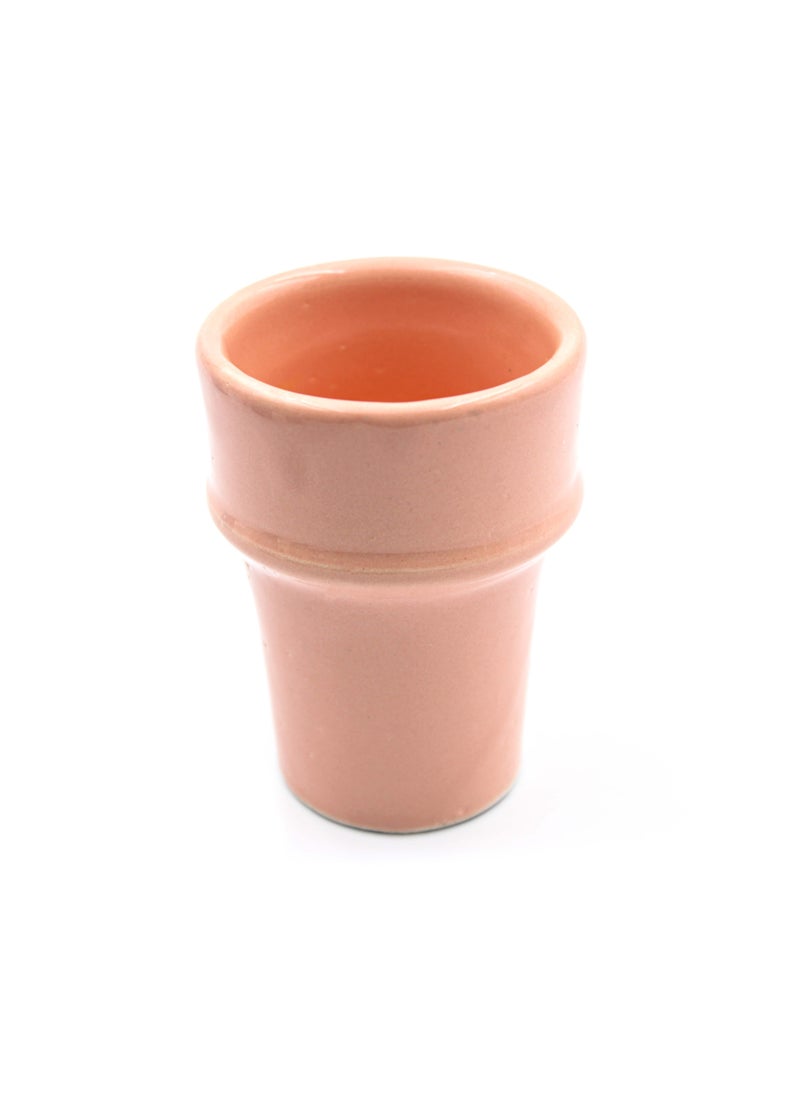 Two Moroccan Ceramic Cups - Handmade Pink Cups Glazed