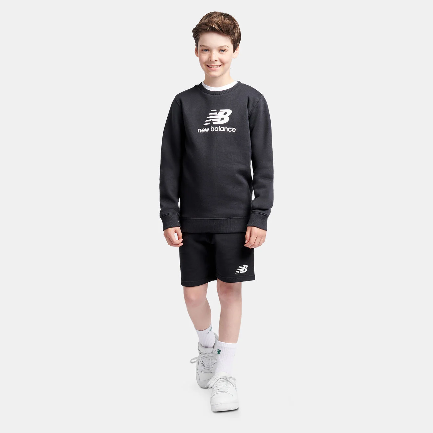 Kids' French Terry Stacked Logo Shorts