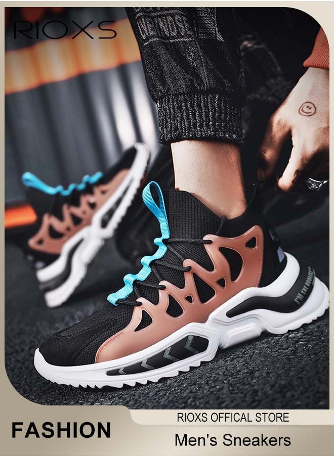 Men's Fashion Running Shoes with Mesh Upper, Casual Athletic Trainers with Non-slip Sole Design, Comfortable Walking Sneakers, Breathable Mesh Sports Shoes, Easy to Pull On and Off, Mens Athlesiure Trainers