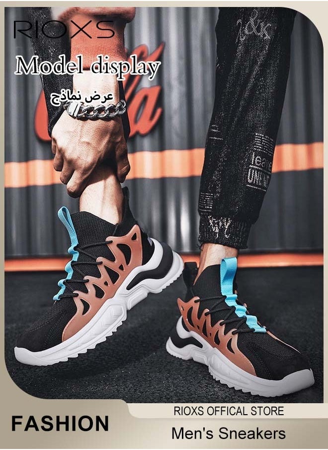 Men's Fashion Running Shoes with Mesh Upper, Casual Athletic Trainers with Non-slip Sole Design, Comfortable Walking Sneakers, Breathable Mesh Sports Shoes, Easy to Pull On and Off, Mens Athlesiure Trainers