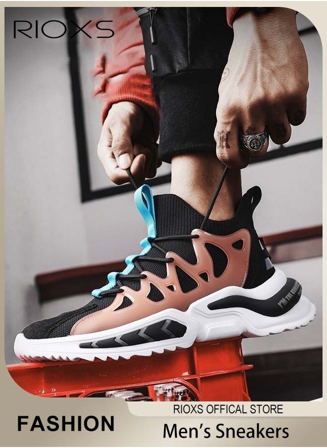 Men's Fashion Running Shoes with Mesh Upper, Casual Athletic Trainers with Non-slip Sole Design, Comfortable Walking Sneakers, Breathable Mesh Sports Shoes, Easy to Pull On and Off, Mens Athlesiure Trainers
