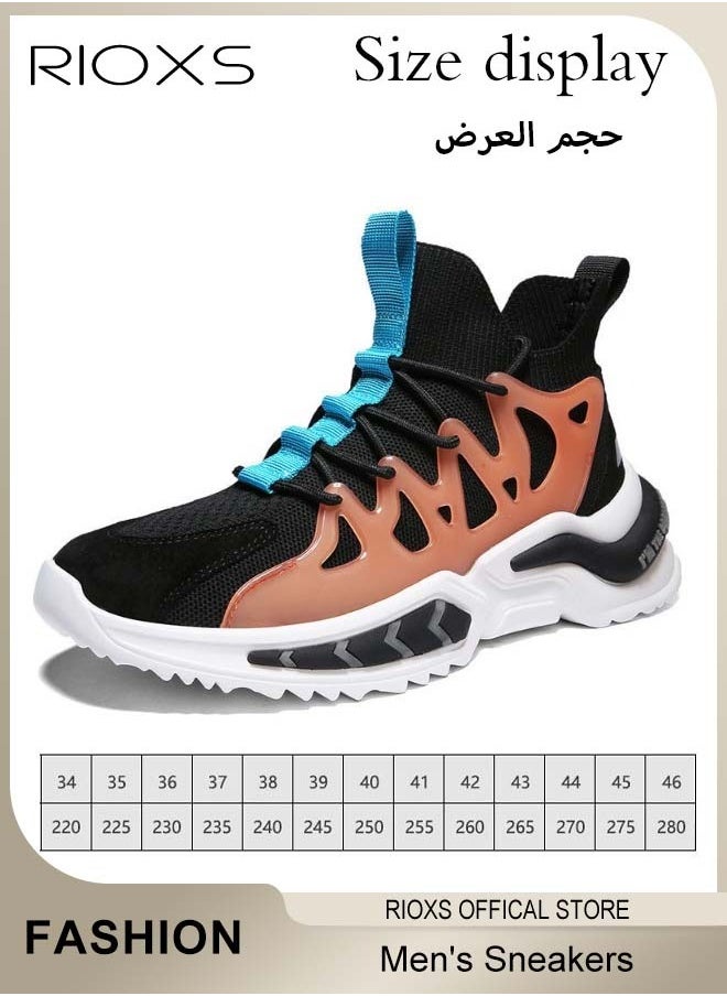 Men's Fashion Running Shoes with Mesh Upper, Casual Athletic Trainers with Non-slip Sole Design, Comfortable Walking Sneakers, Breathable Mesh Sports Shoes, Easy to Pull On and Off, Mens Athlesiure Trainers