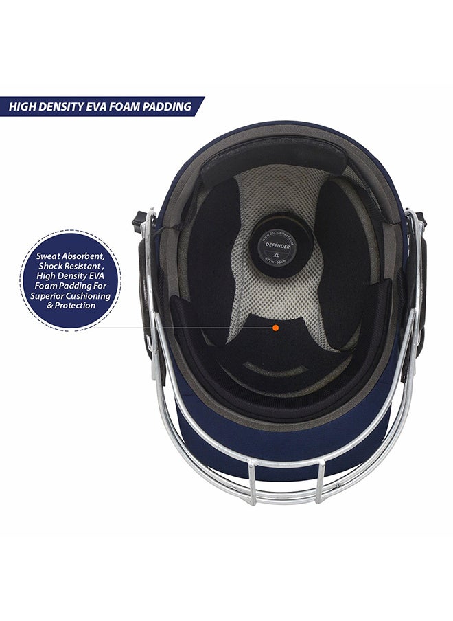 Defender Cricket Helmet | For Men & Boys | Adjustable Steel Grill | Back Support Strap | Lightweight