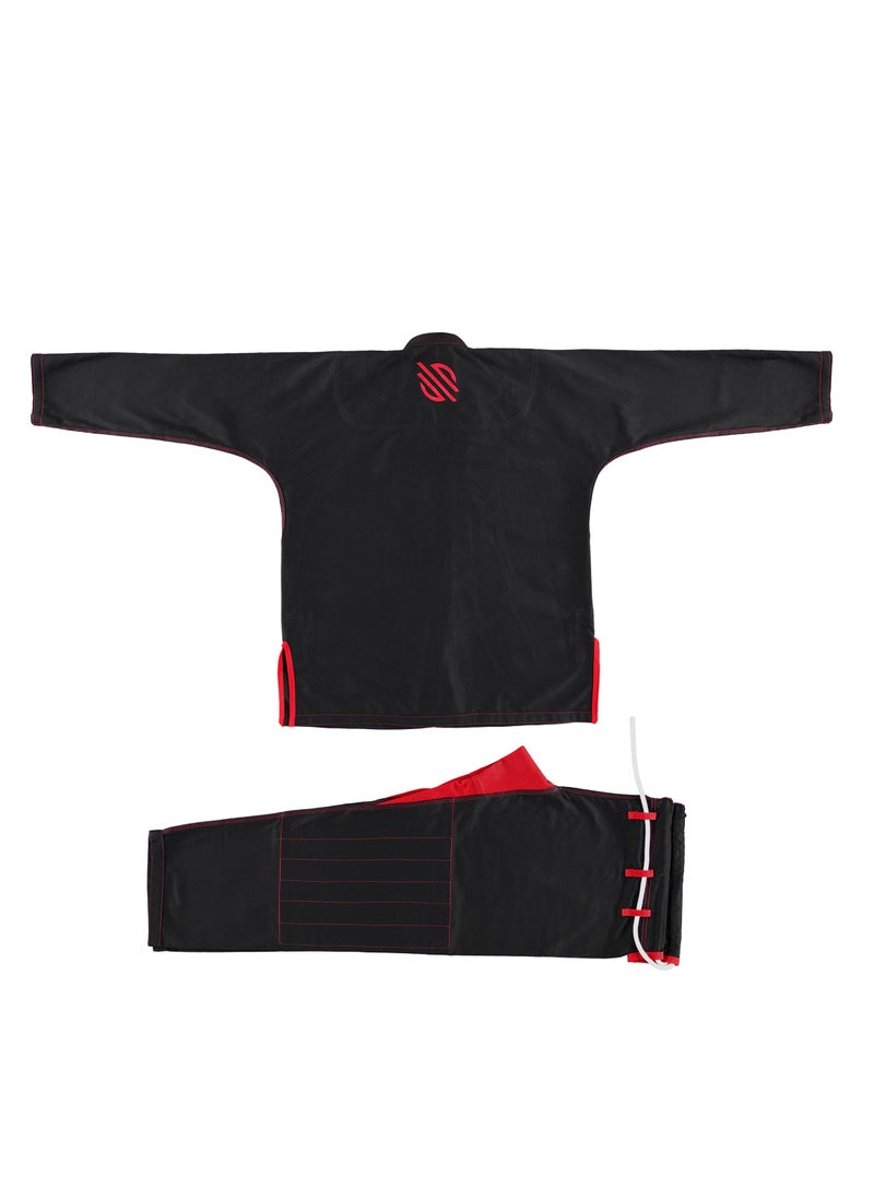 Essential BJJ Gi for Men | Brazilian Jiu Jitsu Gi BJJ | Lightweight, Preshrunk Cotton Fabric | IBJJF Approved Black