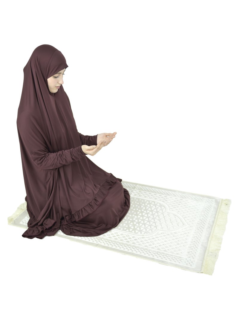 Two Piece Islamic prayer dress women with sleeve - Prayer Clothes for Women - Prayer Abaya For women - Jilbab 2 piece, Umrah essentials for women - Prayer set