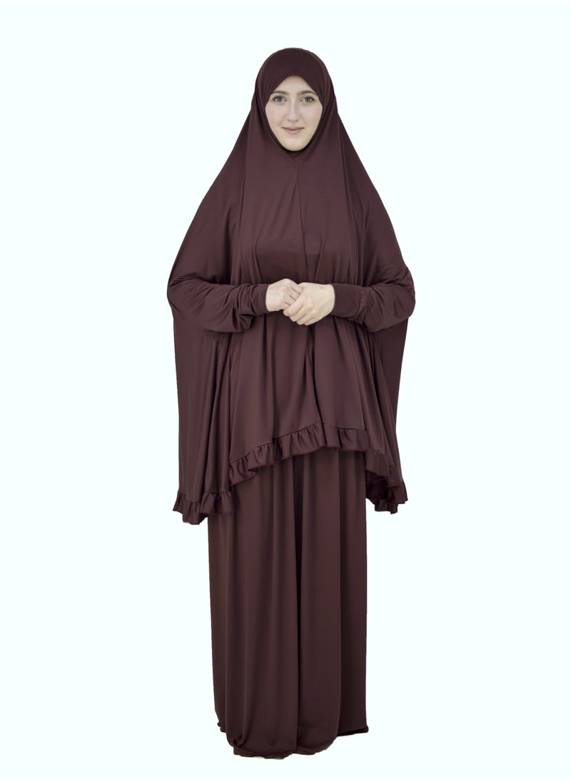 Two Piece Islamic prayer dress women with sleeve - Prayer Clothes for Women - Prayer Abaya For women - Jilbab 2 piece, Umrah essentials for women - Prayer set