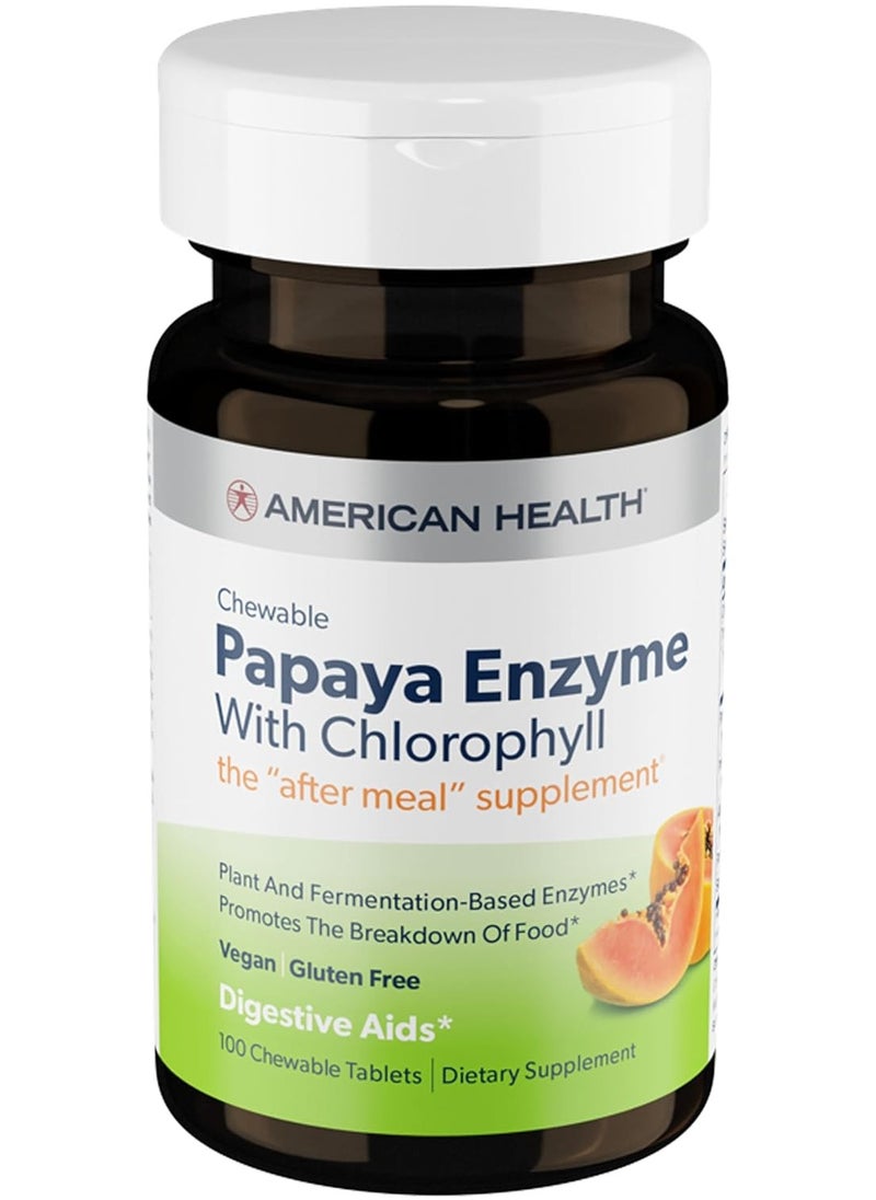 Chewable Papaya Enzyme with Chlorophyll, 100 Chewable Tablets