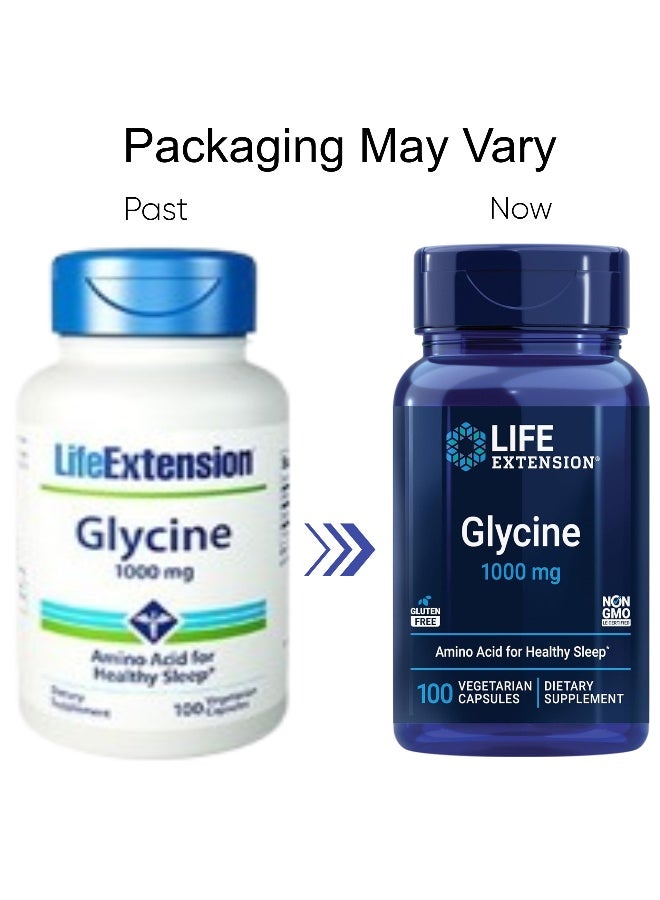 Glycine 1000 mg - 100 Vegetarian Capsules Packaging May Vary