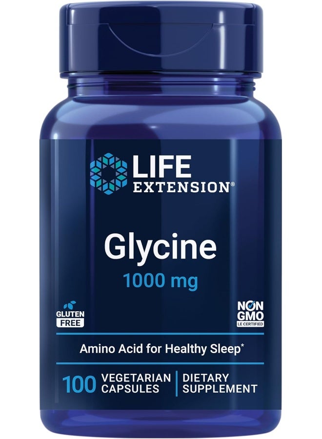 Glycine 1000 mg - 100 Vegetarian Capsules Packaging May Vary