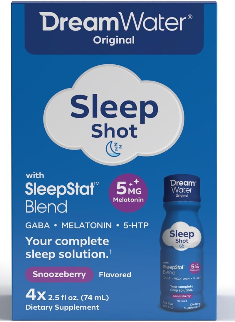 Sleep Shot, 5mg Melatonin, Snoozeberry Flavored - 4x74 mL Packaging May Vary