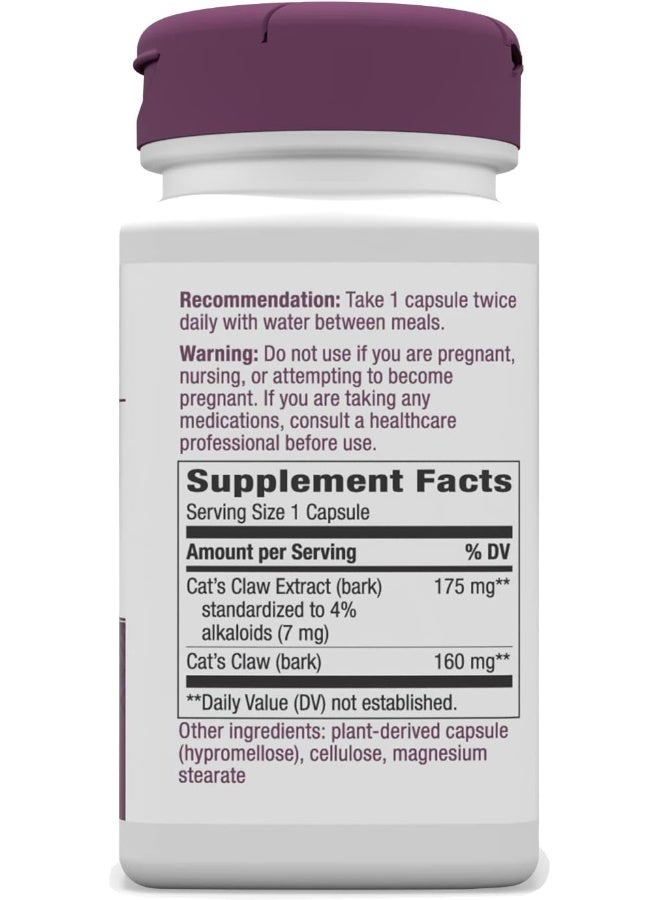 Cat's Claw, Immune System Support* 60 Vegan Capsules Packaging May Vary