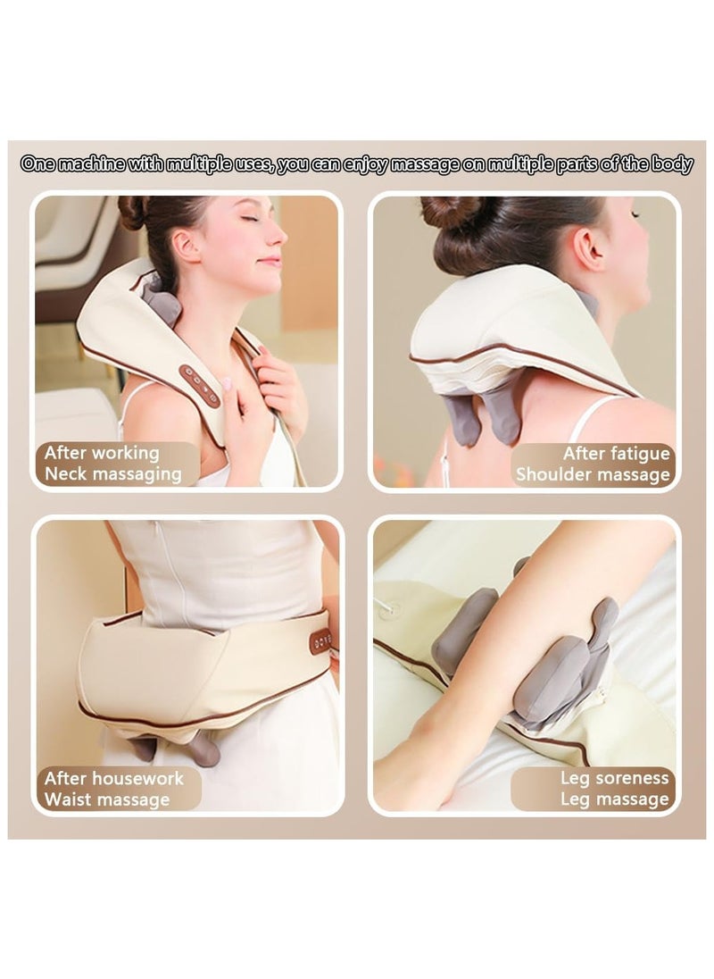 Mini Neck Massager, Shiatsu Back Neck Massager with Heat, Electric Massager for Back & Shoulder, Massage Pillow for Neck, Back, Shoulder, Leg, Deep Massage at Home for Muscle Relaxation