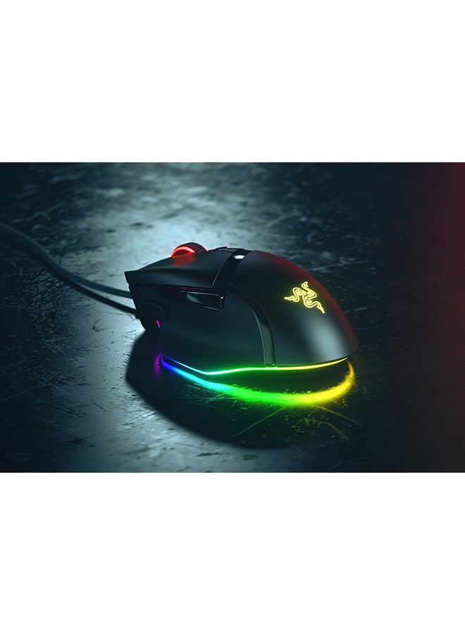 Basilisk V3 Wired Gaming Mouse - 26,000 DPI Focus+ Optical Sensor, 11 Programmable Hyperresponse Buttons, Customizable RGB Chroma Lighting, Ergonomic Right-Handed Design, Optical Mouse Switches for Fast Click Response, Adjustable Scroll Wheel Resistance, Onboard Memory for Profiles, Speedflex Cable for Zero Drag, Powered by Razer Synapse 3, Compatible with Windows and macOS | RZ01-04000100-R3M1