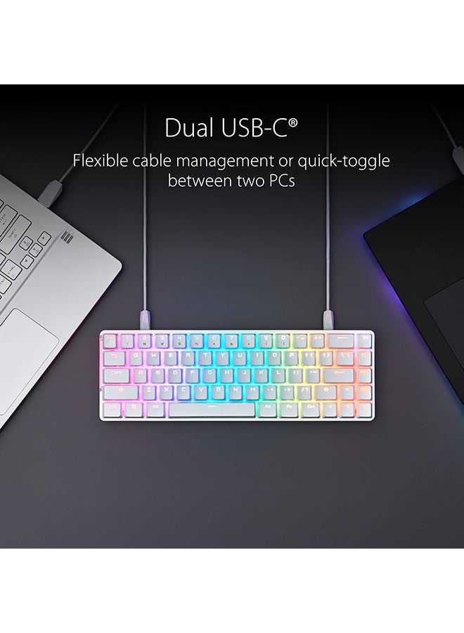ROG Falchion Ace 65% RGB Compact Gaming Mechanical Keyboard, Lubed ROG NX Red Switches And Switch Stabilizers, Sound-Dampening Foam, PBT Keycaps, Wired with KVM, Three Angles, Cover Case