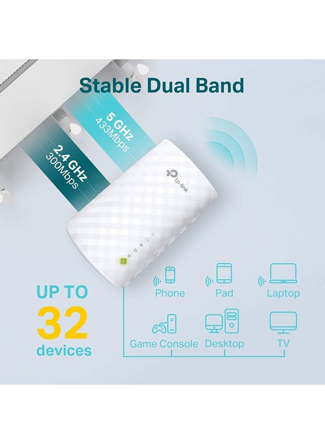 Mesh WiFi Extender AC750 (RE220) Dual Band Devices Up to 733Mbps White