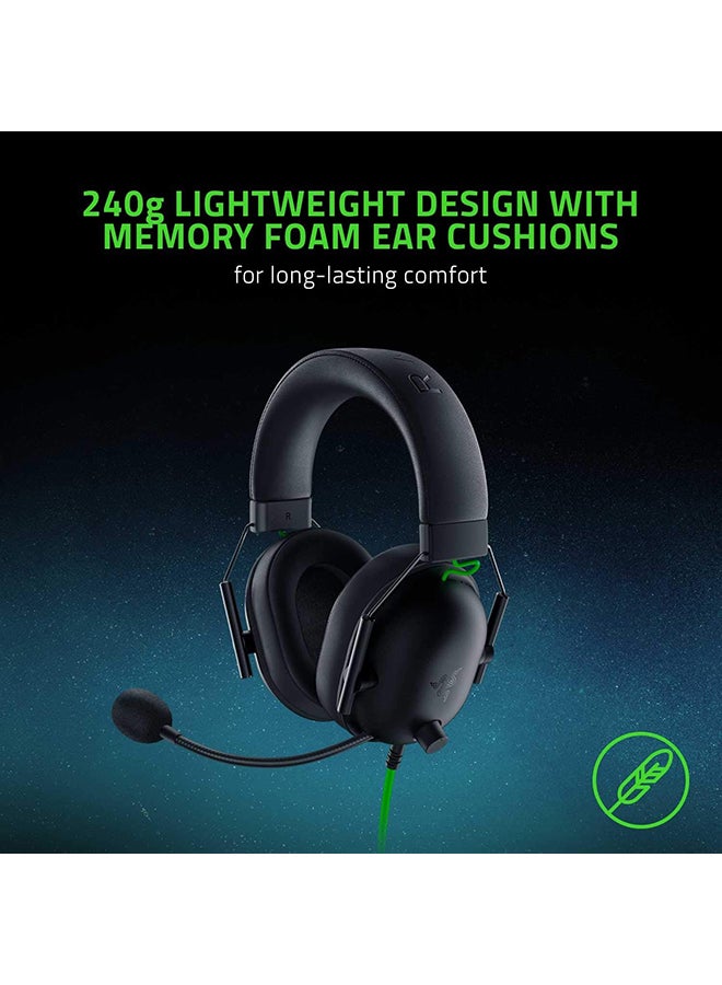 BlackShark V2 X USB Wired Esports Gaming Headset: 7.1 Surround Sound, 50mm Drivers, 240g Lightweight Build, Noise Cancelling Mic, for PC, PS4, PS5, Xbox Series - Black