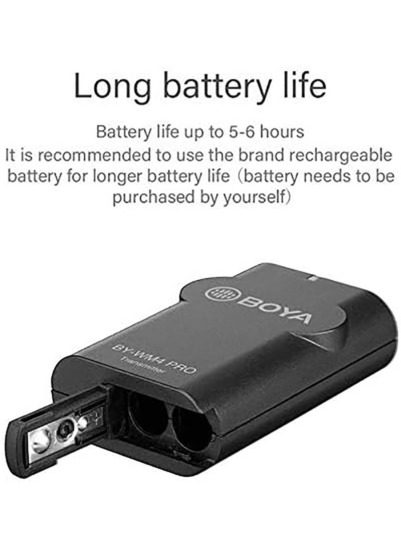 Universal Lavalier Wireless Microphone Kit BY-WM4 Pro Black